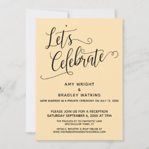 Invitación Celebremos Elegante de Melocotón Solo Recepción