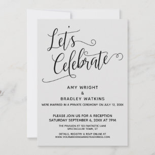 Invitación Celebremos Elegante Gris Claro Solo Recepción