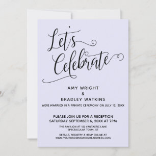 Invitación Celebremos Elegante Lavanda Solo Recepción