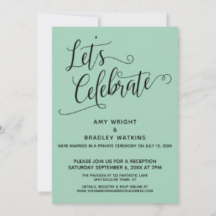 Invitación Celebremos Elegante Luz Verde Solo Recepción