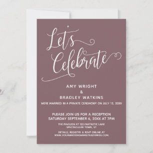 Invitación Celebremos Elegante Mauve Solo Recepción