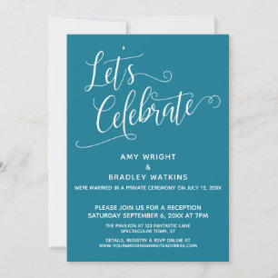 Invitación Celebremos Elegante Mosaico Azul Solo Recepción