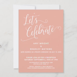 Invitación Celebremos Elegante Rosa Coral Solo Recepción