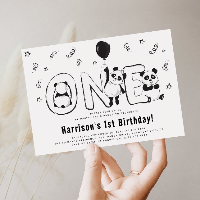 Invitación Celebremos 'Fiesta como un Panda' 1er Cumpleaños (Subido por el creador)