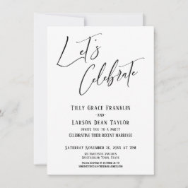 Invitación Celebremos Fiesta de Boda Moderna y Elegante