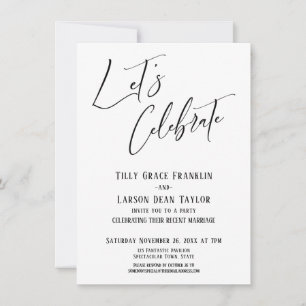Invitación Celebremos Fiesta de Boda Moderna y Elegante