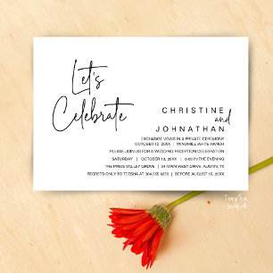 Invitación Celebremos, Fiesta de Boda y Huida
