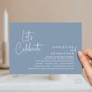 Invitación Celebremos, Fiesta de Cena de Boda Fugaz