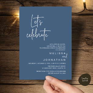 Invitación Celebremos, Fiesta de Cena de Boda Intima