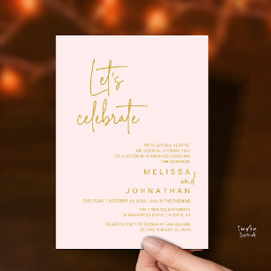 Invitación Celebremos, Fiesta de Cena de Boda Intima
