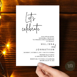 Invitación Celebremos, Fiesta de Cena de Boda Intima