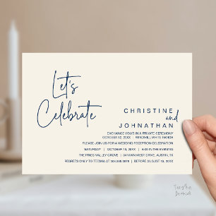 Invitación Celebremos, Fiesta de Cena de Boda Intima