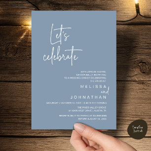 Invitación Celebremos, Fiesta de Comida para Bodas Intimas