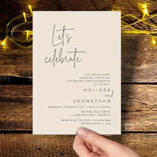 Invitación Celebremos, Fiesta de Comida para Elopamiento de B