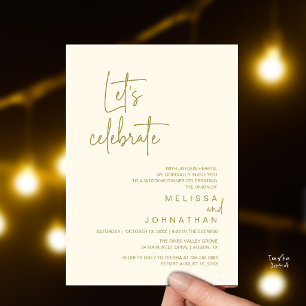 Invitación Celebremos, Fiesta de Comida para Fuga de Boda
