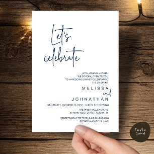 Invitación Celebremos, Fiesta de Comida para Fuga de Boda