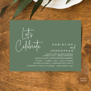 Invitación Celebremos, Fiesta de Comida para Fuga de Boda
