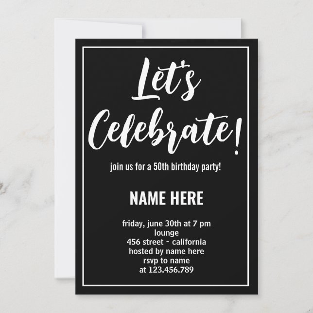 INVITACIÓN CELEBREMOS FIESTA DE CUMPLEAÑOS PERSONALIZADA (Anverso)