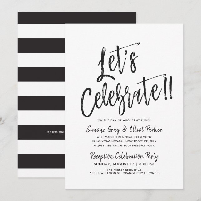 Invitación Celebremos | Fiesta post matrimonio (Anverso / Reverso)