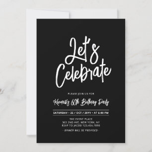 Invitación Celebremos   Guión de Moda 60ª fiesta de cumpleaño