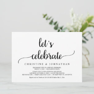 Invitación Celebremos, Huida de Boda Rústica Moderna