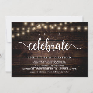 Invitación Celebremos, Huida para una Boda Rústica