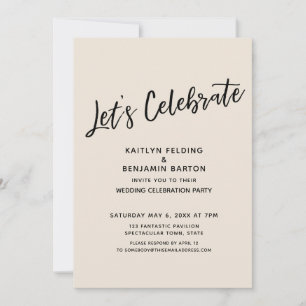 Invitación Celebremos Informal, Solo Recepción con Crema
