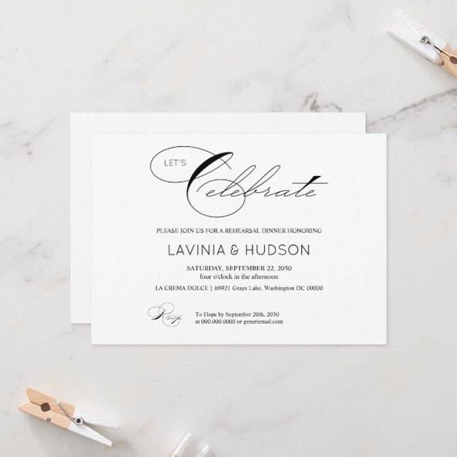 Invitación Celebremos la caligrafía elegante (Anverso/Reverso In Situ)
