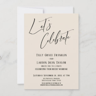 Invitación Celebremos la Elegante Fiesta de Boda en Crema Mod