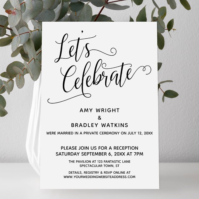 Invitación Celebremos la elegante recepción post matrimonio (Subido por el creador)