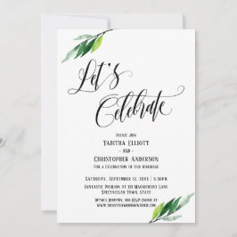 Invitación Celebremos la escritura floreciente y el verdor