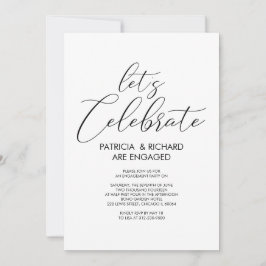 Invitación Celebremos la fiesta de compromiso Simple Chic