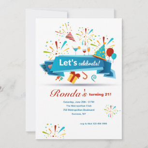 Invitación Celebremos la fiesta de cumpleaños
