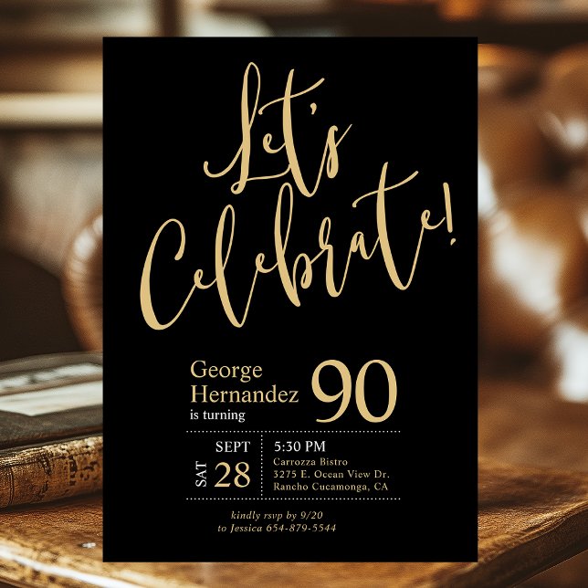 Invitación Celebremos la fiesta de cumpleaños 90 del Oro Negr (Subido por el creador)