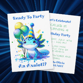 Invitación Celebremos la fiesta de cumpleaños de Axolotl Boy