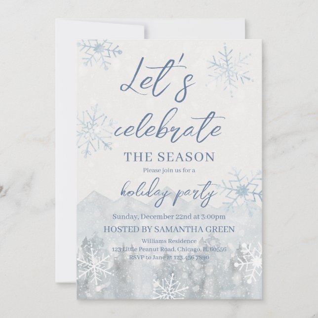 Invitación Celebremos la fiesta de feriados de temporada (Anverso)