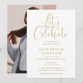 Invitación Celebremos la fiesta de graduación de fotos con gu