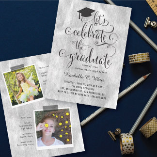 Invitación Celebremos La Fiesta de Graduación de Plata de The