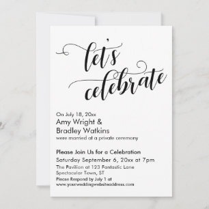 Invitación Celebremos la fiesta de la caligrafía post matrimo