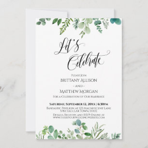 Invitación Celebremos la recepción de follaje de eucalipto