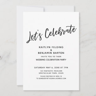 Invitación Celebremos la Recepción Informal y Moderna Solo pa
