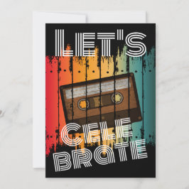 Invitación Celebremos la reunión escolar 80"s cinta de casete