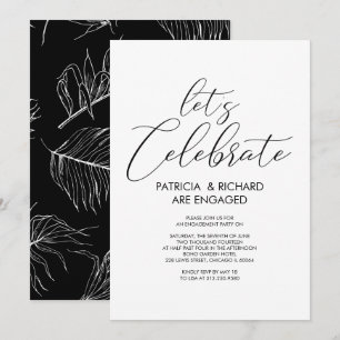 Invitación Celebremos la simple fiesta de compromiso con la M