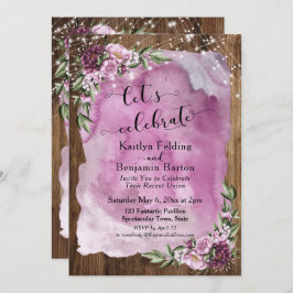 Invitación Celebremos las acuarelas rusticas florales
