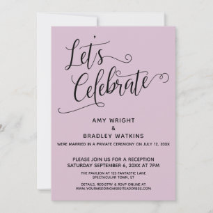 Invitación Celebremos Ligero Rosa Pálido Elegante Solo Recepc