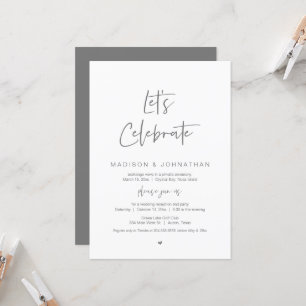 Invitación Celebremos, Navy Blue, Fiesta de Elopement Boda