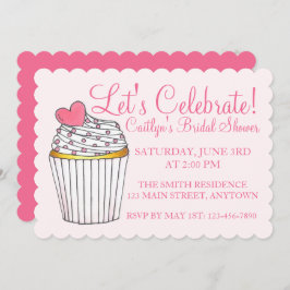 Invitación Celebremos pastelito rosa de Cumpleaños Bridal Bab