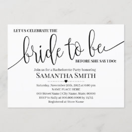 Invitación Celebremos que la novia sea un boda casual moderno
