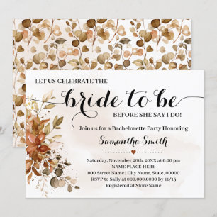 Invitación Celebremos que la novia sea una boda de caída de l