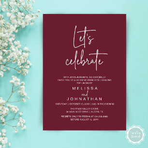 Invitación Celebremos, Recepción de Boda Intima